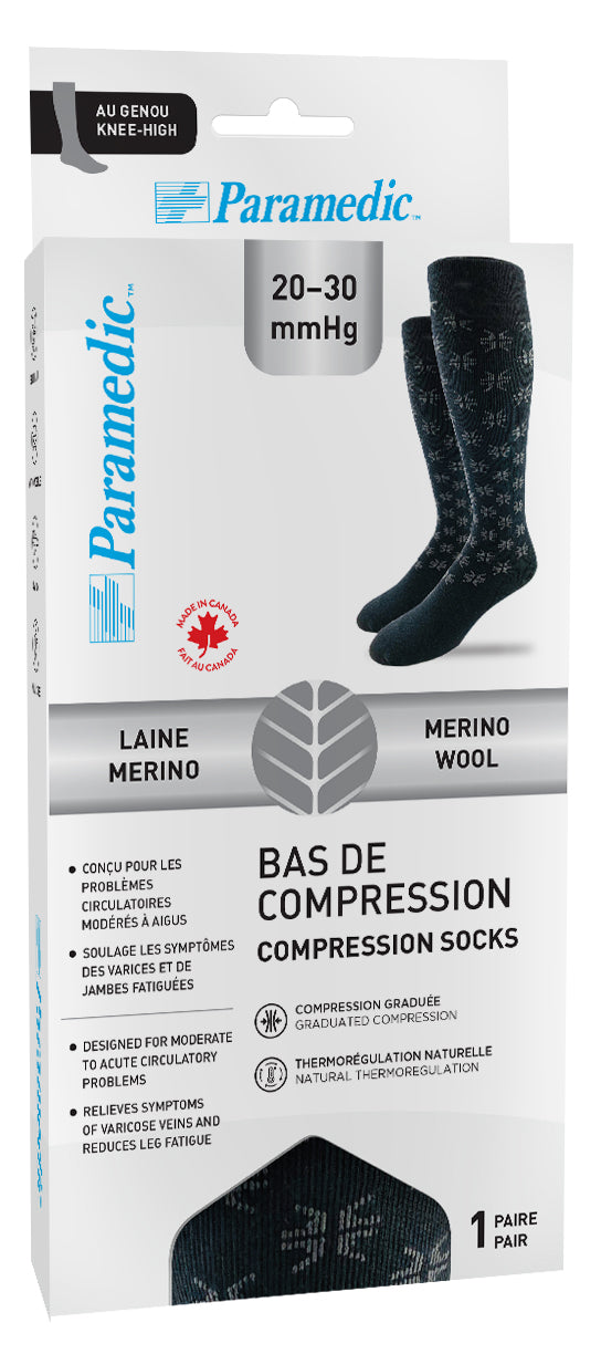 Merino wool compression socks 20-30mmHg
