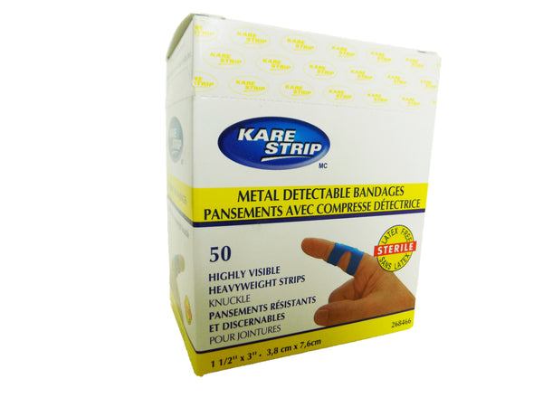 PANSEMENT DETECTABLE BLEU EN TISSU EPAIS POUR PHALANGES (50)