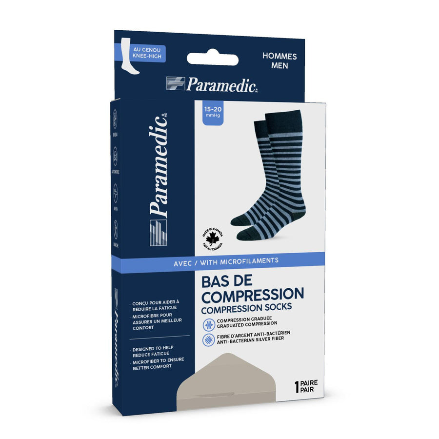 BAS COMPRESSION MODE 15-20mmHg HOMME RAYÉ REG