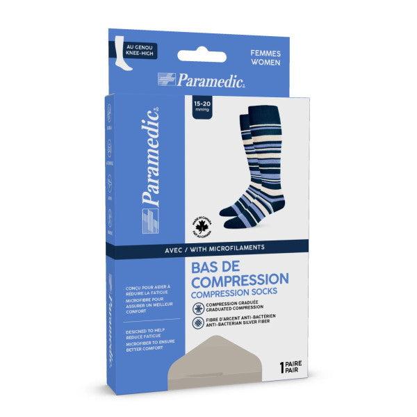 FASHION COMPRESSION SOCKS 15-20mmHg WOMEN STRIPES IRREG REG