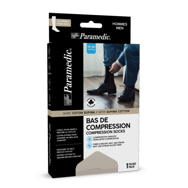 PREMIUM COMPRESSION SOCKS 15-20mmHg MEN BLACK (1 PAIR) – Paramedic