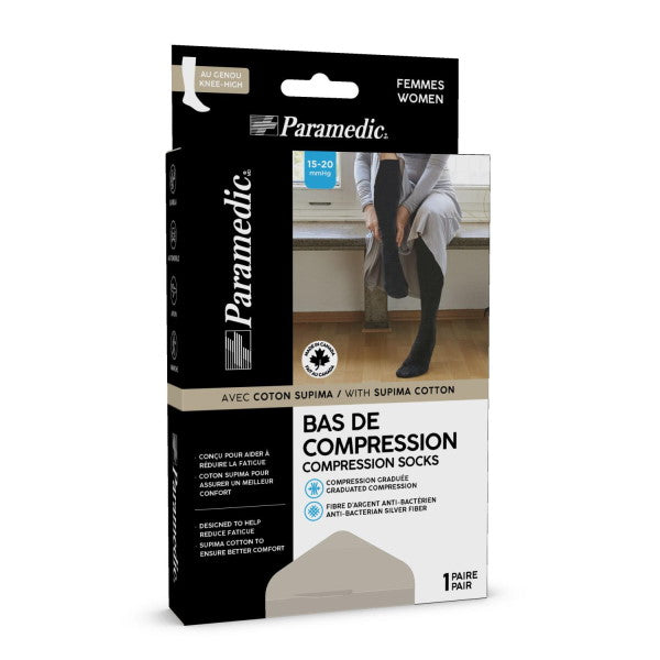 PREMIUM COMPRESSION SOCKS 15-20mmHg WOMEN BLACK