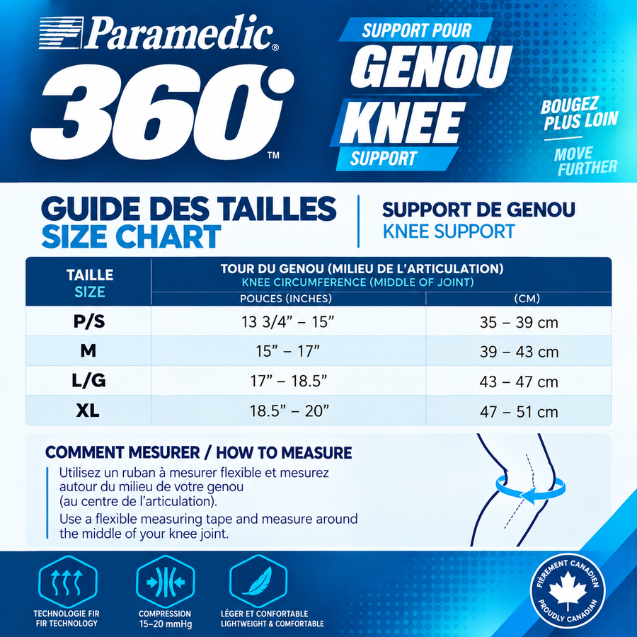 PARAMEDIC 360° FIR COMPRESSION KNEE SUPPORT- NEW